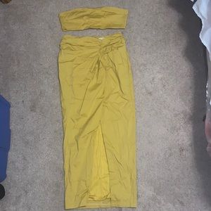 Two piece mustard skirt set